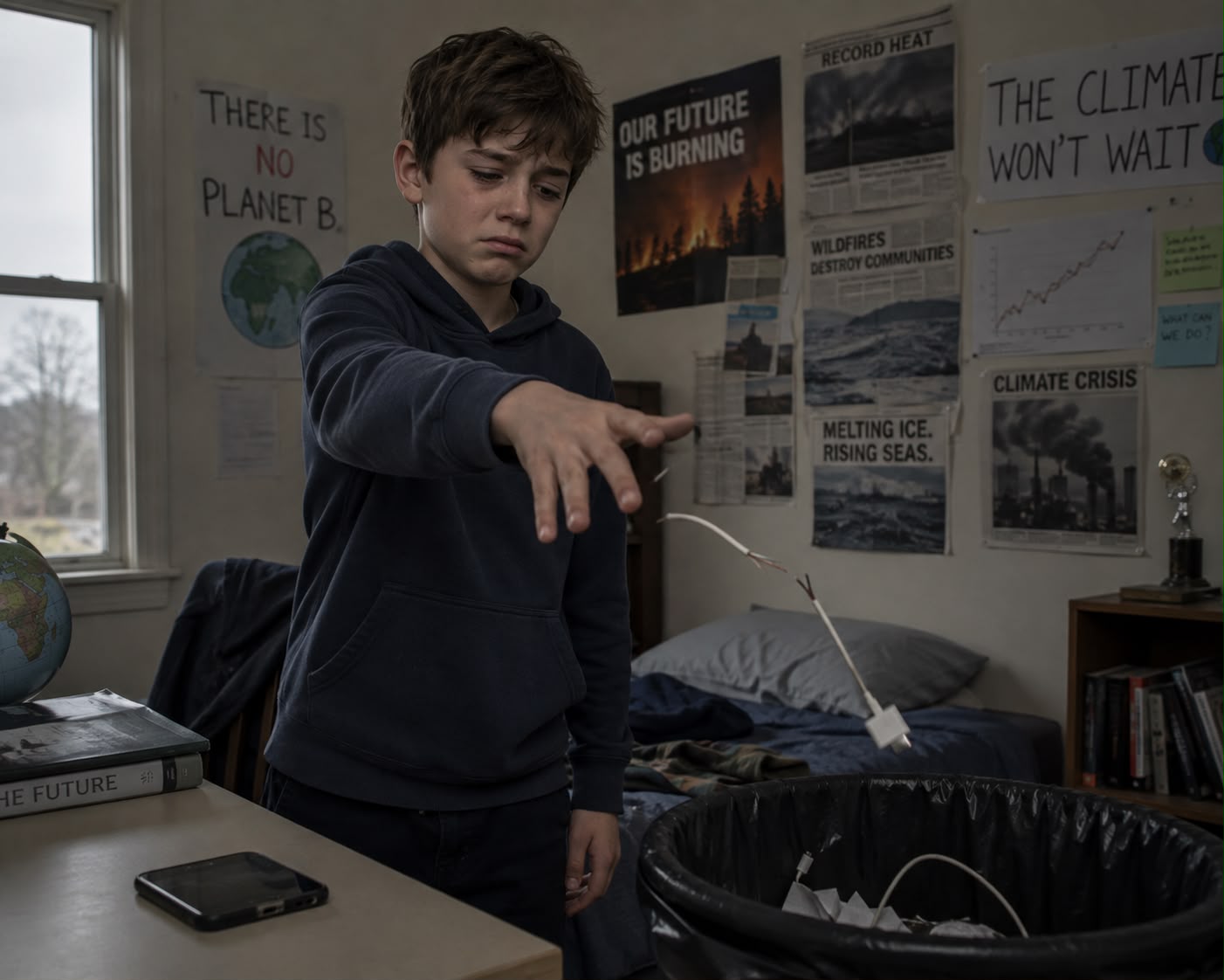 Alex, a concerned ten-year-old child who feels that his actions do not matter