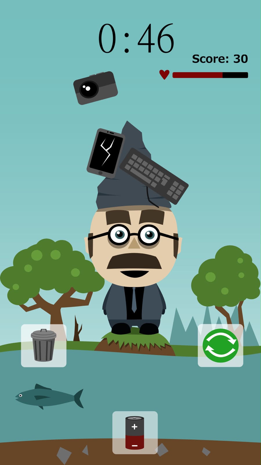 Time Wasted healthier game state with controls moved lower