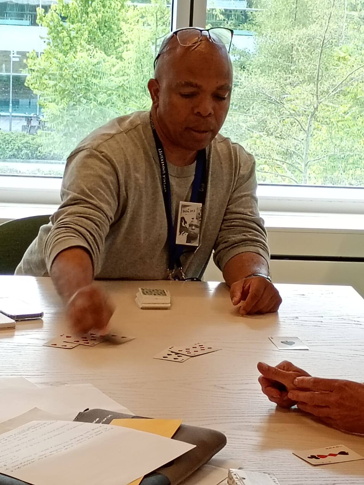 Participant acting during the 13 August playtest
